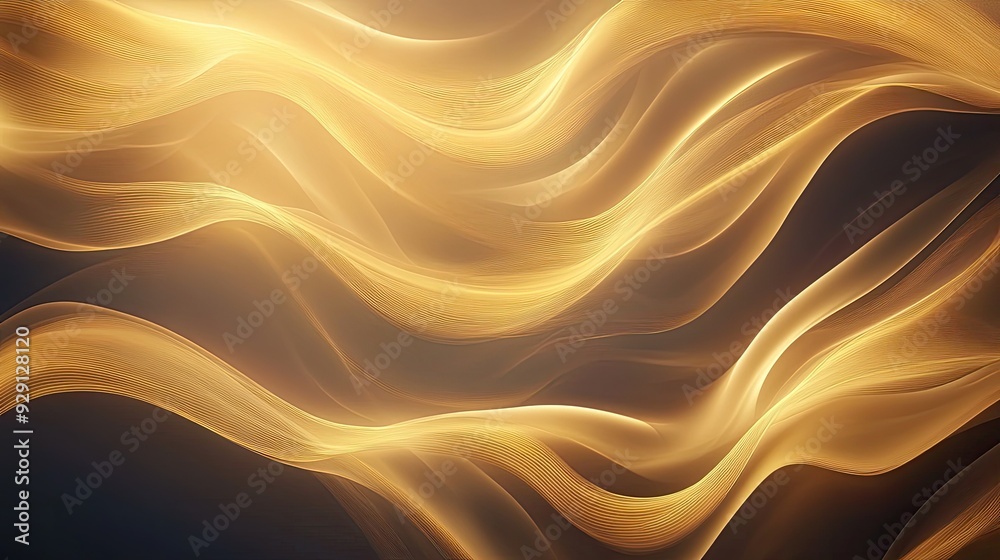 A mesmerizing display of golden waves flowing gracefully, evoking a sense of warmth and elegance in a beautiful abstract composition. A mesmerizing display of golden waves flowing gracefully, evoking a sense of warmth and elegance in a beautiful abstract composition.