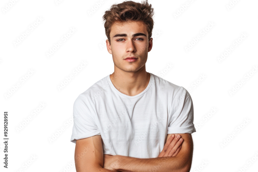 Handsome young man in a relaxed pose with a friendly smile on a white background. Handsome young man in a relaxed pose with a friendly smile on a white background.