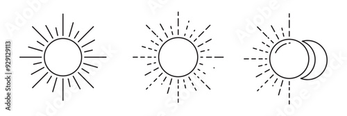 sun and moon icon illustration vector