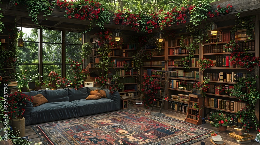Cozy and Inviting Book-Filled Library with Plush Reading Nooks for Intellectual Relaxation Cozy and Inviting Book-Filled Library with Plush Reading Nooks for Intellectual Relaxation