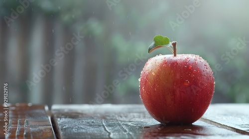 Dewy Organic Apple on Rusti...