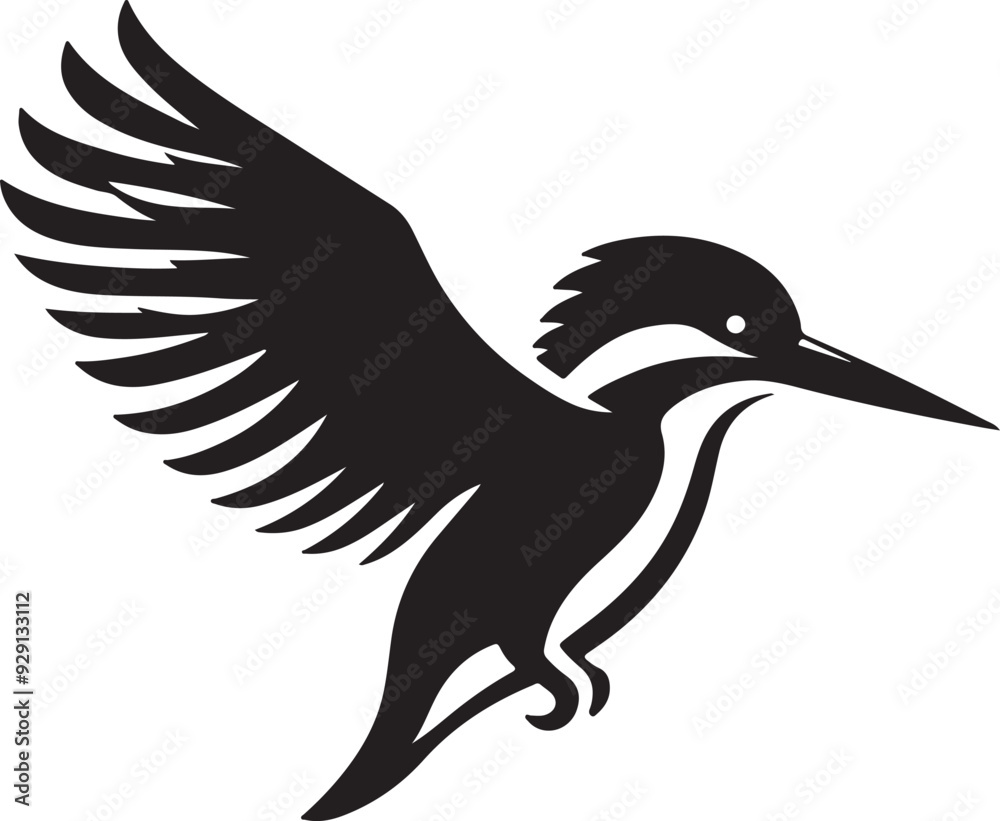 Fototapeta premium Kingfisher icon silhouette vector art illustration