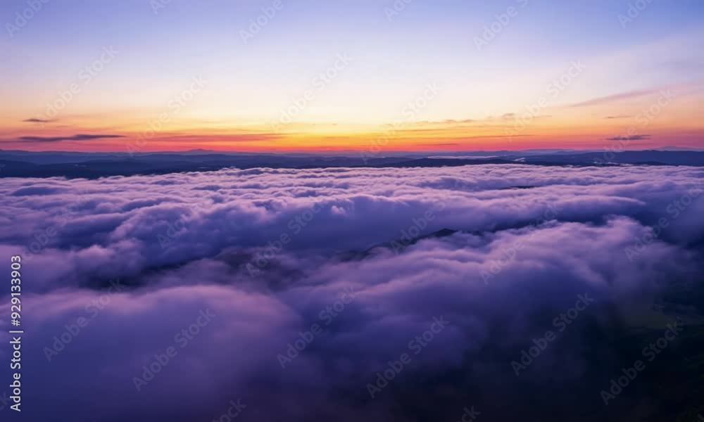 4K Aerial Time-Lapse of Dark Purple Sunset Clouds in the Sky 4K Aerial Time-Lapse of Dark Purple Sunset Clouds in the Sky