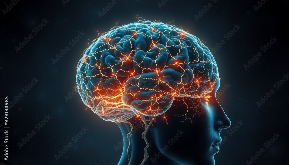intricate illustration of a head with neural pathways forming a glowing fractal pattern dark void background enhances the sense of deep exploration into the subconscious real intricate illustration of a head with neural pathways forming a glowing fractal pattern dark void background enhances the sense of deep exploration into the subconscious real