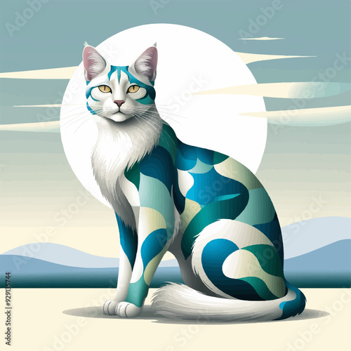 cat on the beach