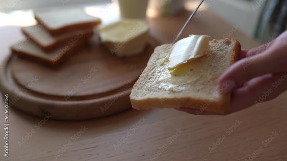 healthy breakfast milk bread and butter