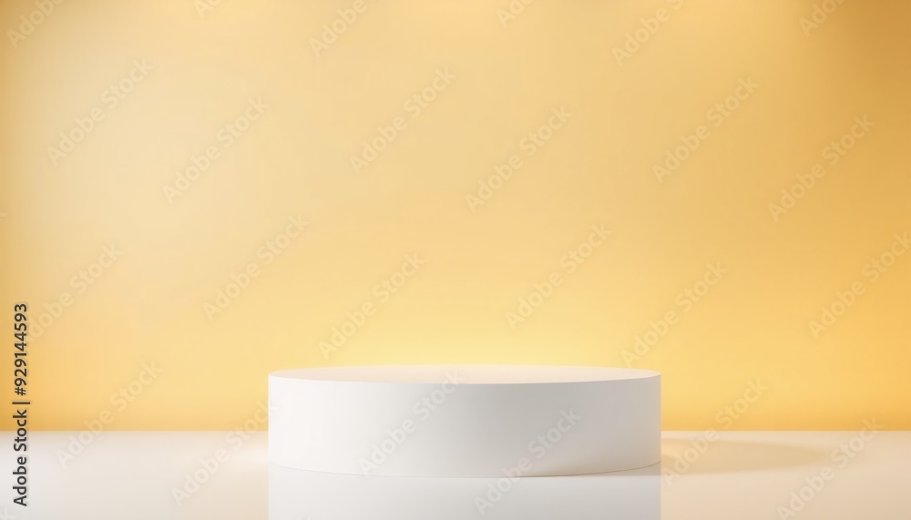 sleek white podium in front of a gradient background transitioning from soft yellow to rich gold podium softly spotlighted offering a warm and sophisticated visual effect sleek white podium in front of a gradient background transitioning from soft yellow to rich gold podium softly spotlighted offering a warm and sophisticated visual effect