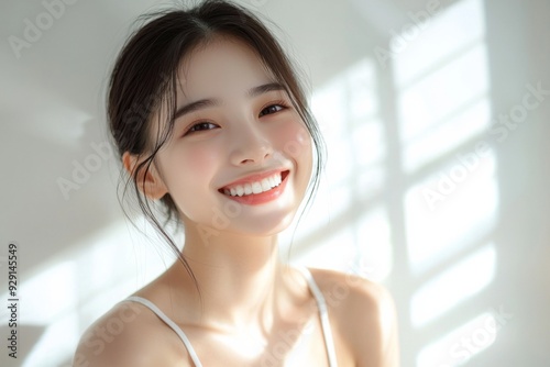 Beautiful young Asian woman smiling and happy created with Generative AI Free Download Beautiful young Asian woman smiling and happy created with Generative AI - GFXLoad