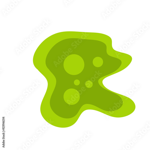 Amoeba cell. Small unicellular animal. Virus and bacteria. Education and science. Flat cartoon illustration photo