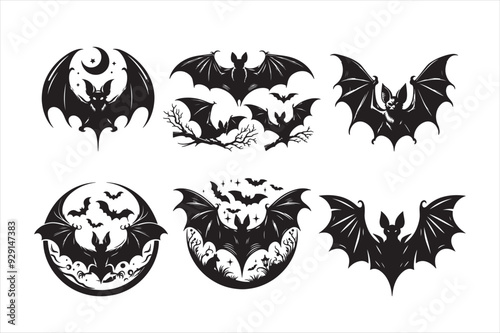 Bats vector silhouette