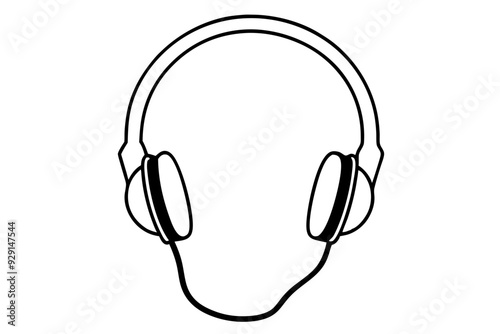  Headphone, Headphone vector silhouette, earphone icon, vector illustration 