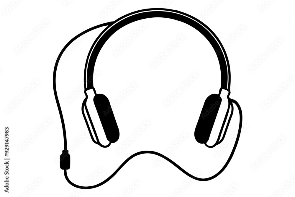 Headphone, Headphone vector silhouette, earphone icon, vector illustration
Headphone, Headphone vector silhouette, earphone icon, vector illustration