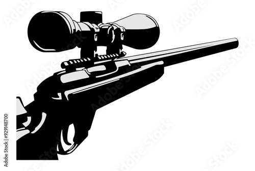 black sniper rifle without background