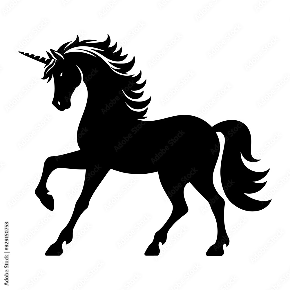 Obraz premium Silhouette of an unicorn vector illustration