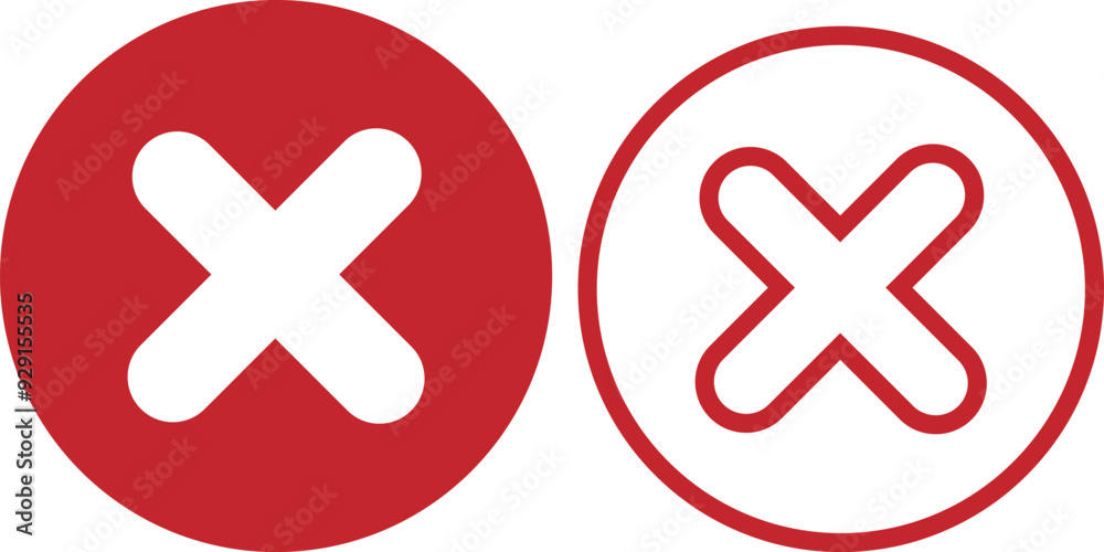 Obraz premium cross icon, reject icon, wrong icon vector