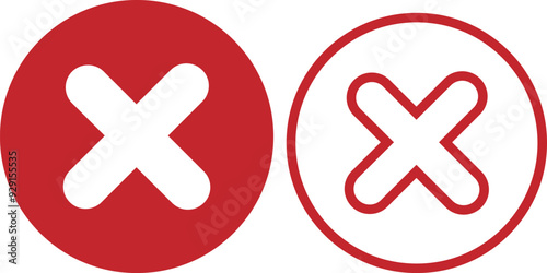 cross icon, reject icon, wrong icon vector