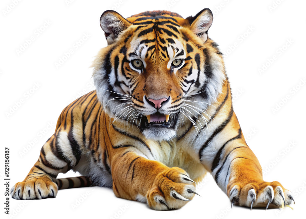 Fototapeta premium tiger, agressive, mammal, predator, cutout, transparent, backgrounds, wildlife, animals, cat, stripes