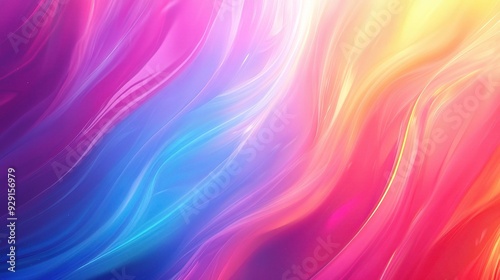Wallpaper Mural Abstract Rainbow Waves: Vivid, fluid, and captivating, this abstract artwork explodes with color, featuring vibrant waves of pink, yellow, blue, and orange that create a mesmerizing visual experience. Torontodigital.ca