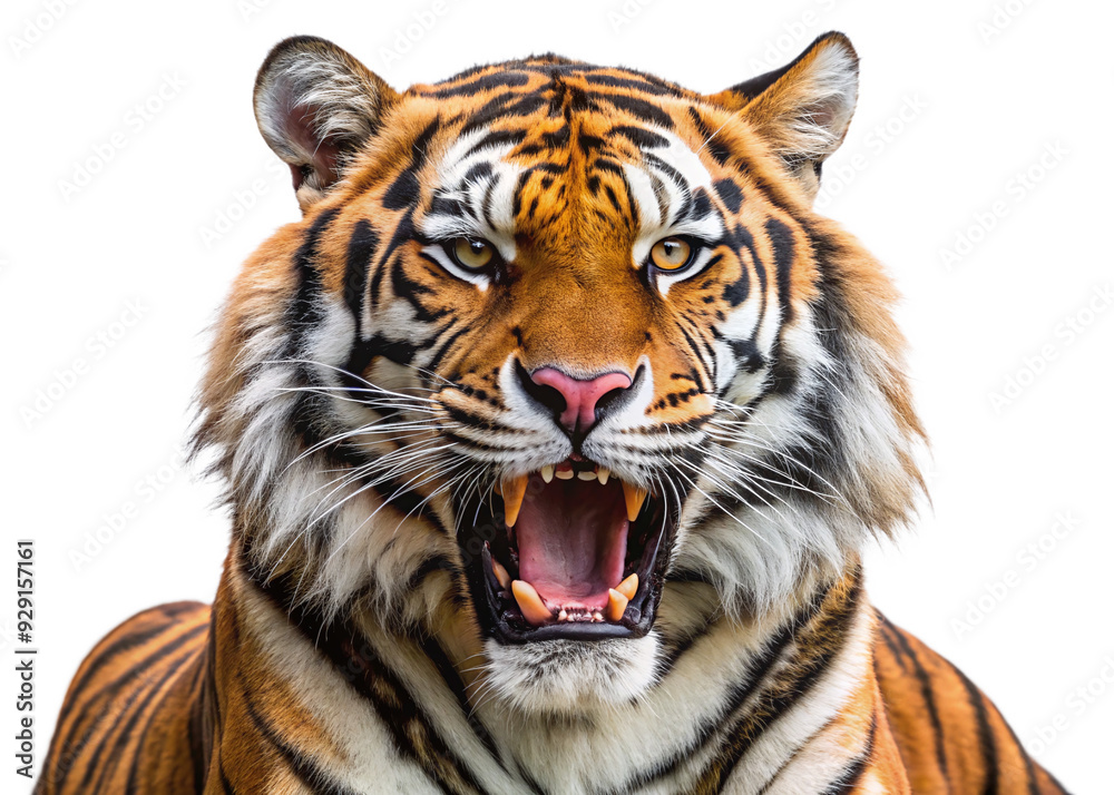 Fototapeta premium tiger, agressive, mammal, predator, cutout, transparent, backgrounds, wildlife, animals, cat, stripes
