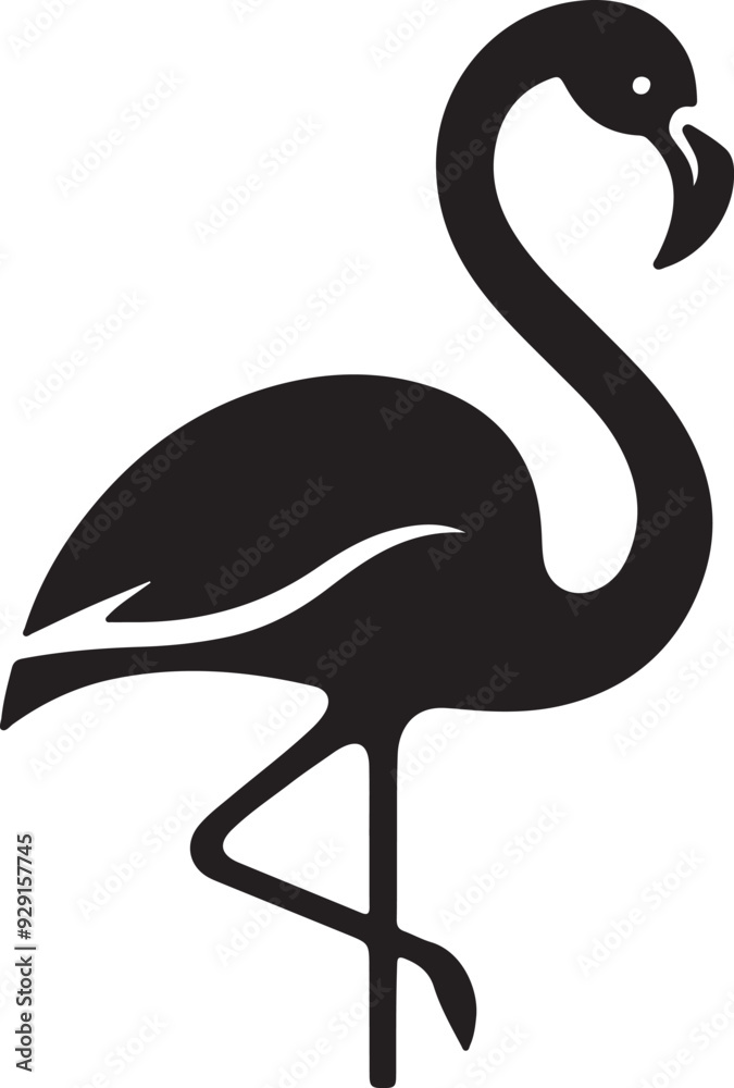Fototapeta premium Flamingo icon silhouette vector art illustration