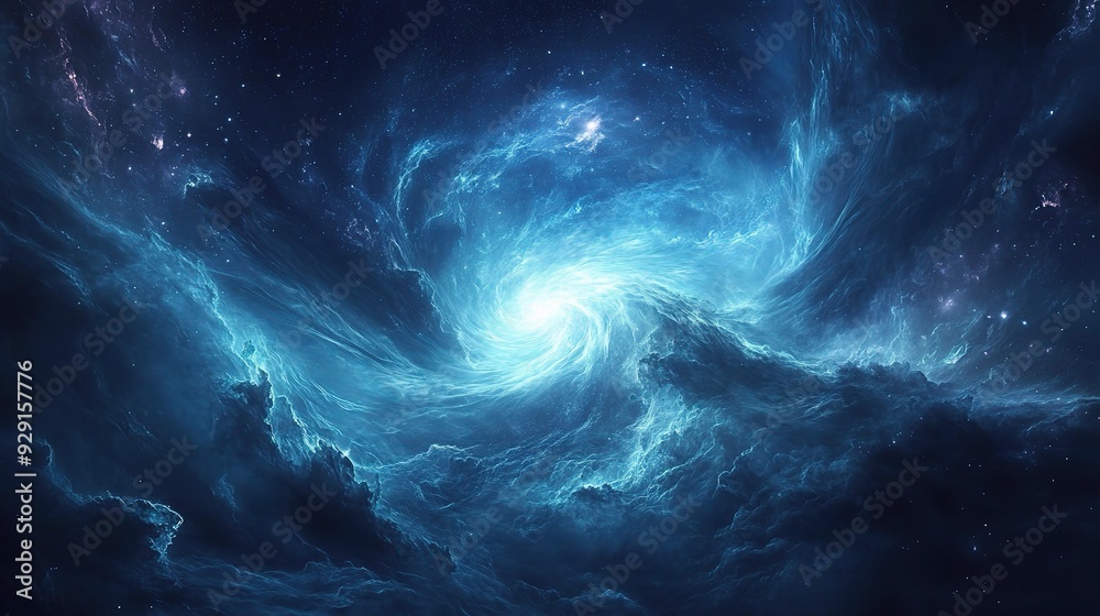 Celestial Swirl: A captivating cosmic nebula swirls in a symphony of blue, its ethereal glow illuminating the vast expanse of space. Celestial Swirl: A captivating cosmic nebula swirls in a symphony of blue, its ethereal glow illuminating the vast expanse of space.