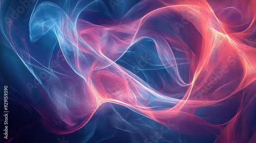 Abstract Flow: A mesmerizing interplay of vibrant blue and red ethereal smoke, evoking a sense of energy, movement, and the intangible. Perfect for tech, design, and digital art concepts.