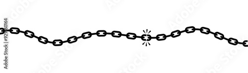 Chain breaking isolated on a white background
