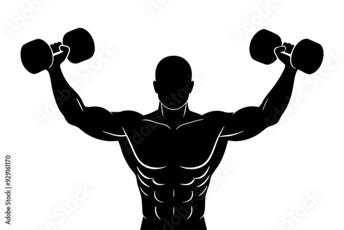 a Weightlifter Performing Lateral Raise Exercise, Vector Illustration photo