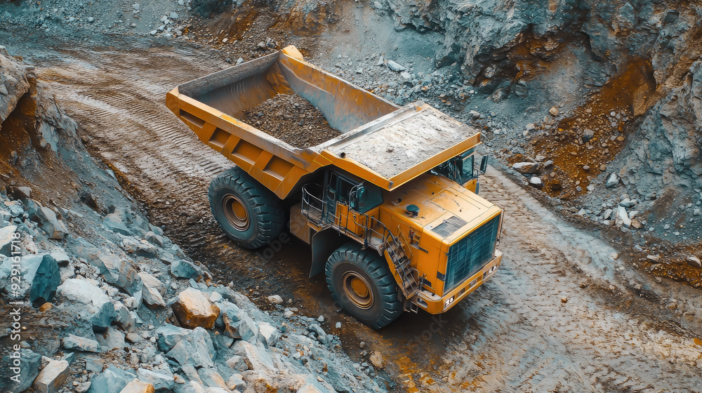 large mining truck working in a mine, quarry, pit, minerals, coal, rocks, transport, transport, huge yellow car, equipment, ore, soil, crushed stone, industry, gypsum, clay, granite, graphite, wheels large mining truck working in a mine, quarry, pit, minerals, coal, rocks, transport, transport, huge yellow car, equipment, ore, soil, crushed stone, industry, gypsum, clay, granite, graphite, wheels