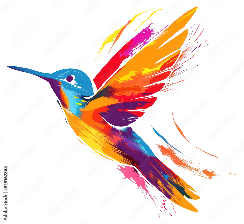 Obraz premium Colorful abstract hummingbird illustration