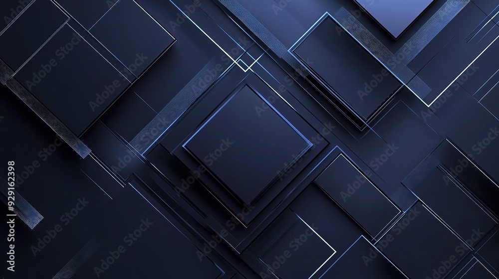 Abstract Geometric Pattern: Midnight Blue and Silver Squares and Lines. A sophisticated, abstract backdrop with a geometric motif. Abstract Geometric Pattern: Midnight Blue and Silver Squares and Lines. A sophisticated, abstract backdrop with a geometric motif.