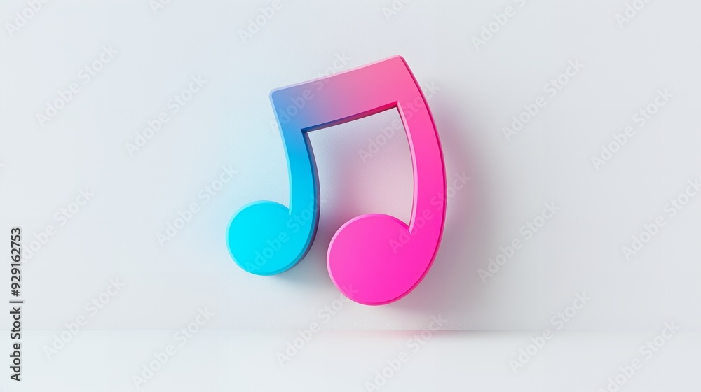 A colorful music note icon representing sound and creativity.