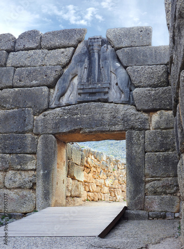 The Imposing Entrance to Mycenae in the Greecian Peloponnese