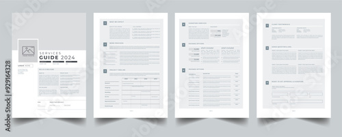 Services Guide Design layout Template With 4 page concept Accents