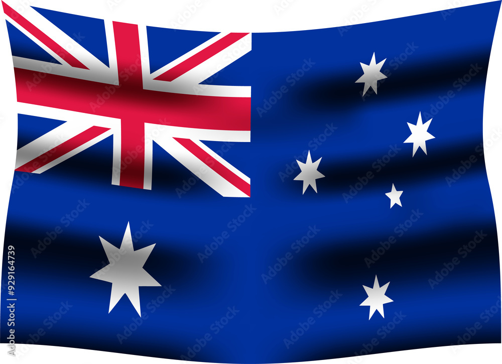 Fototapeta premium Australia Realistic 3D Waving Flag