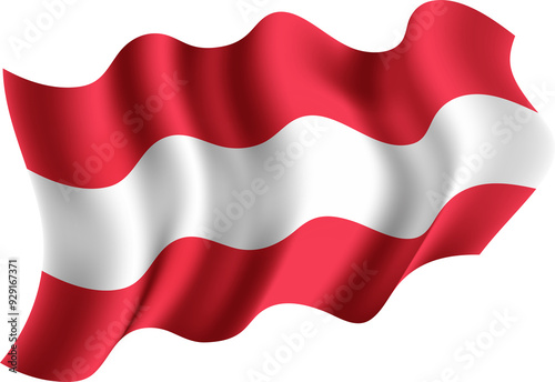 Austria Realistic 3D Waving Flag