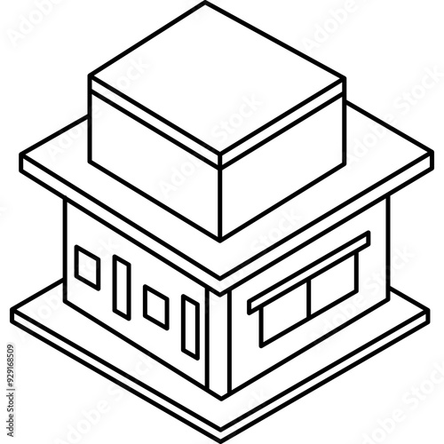 house property isometric black icon