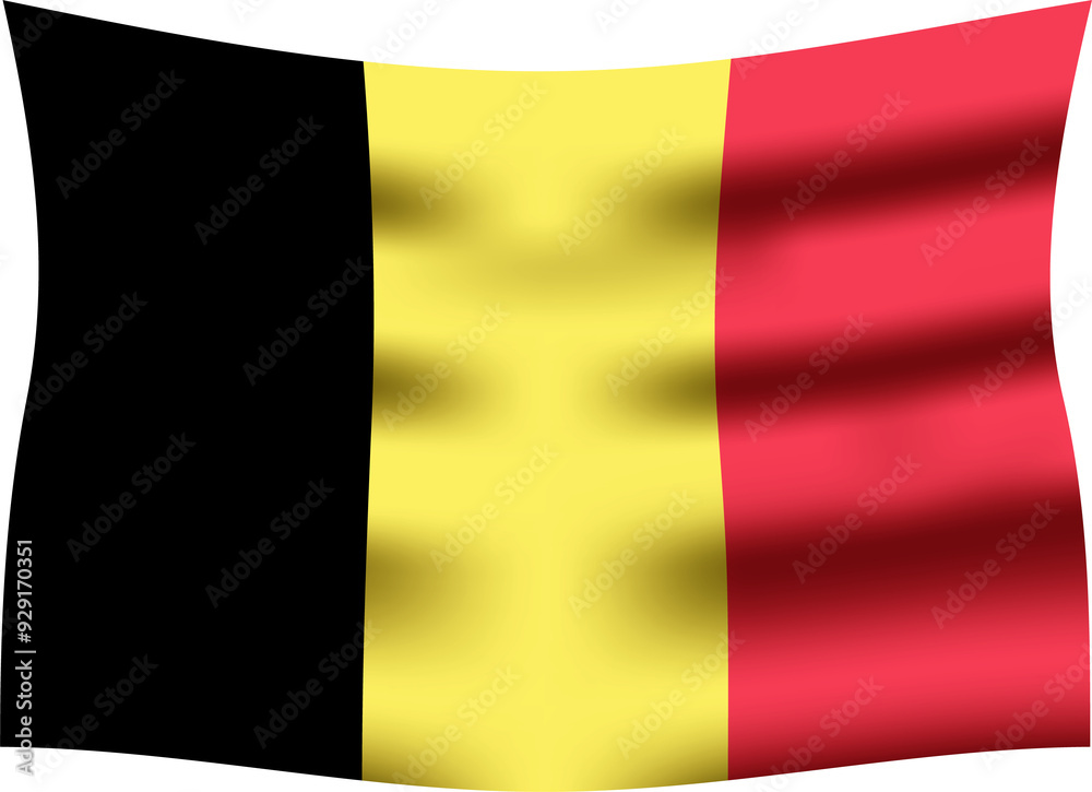 Fototapeta premium Belgium Realistic 3D Waving Flag