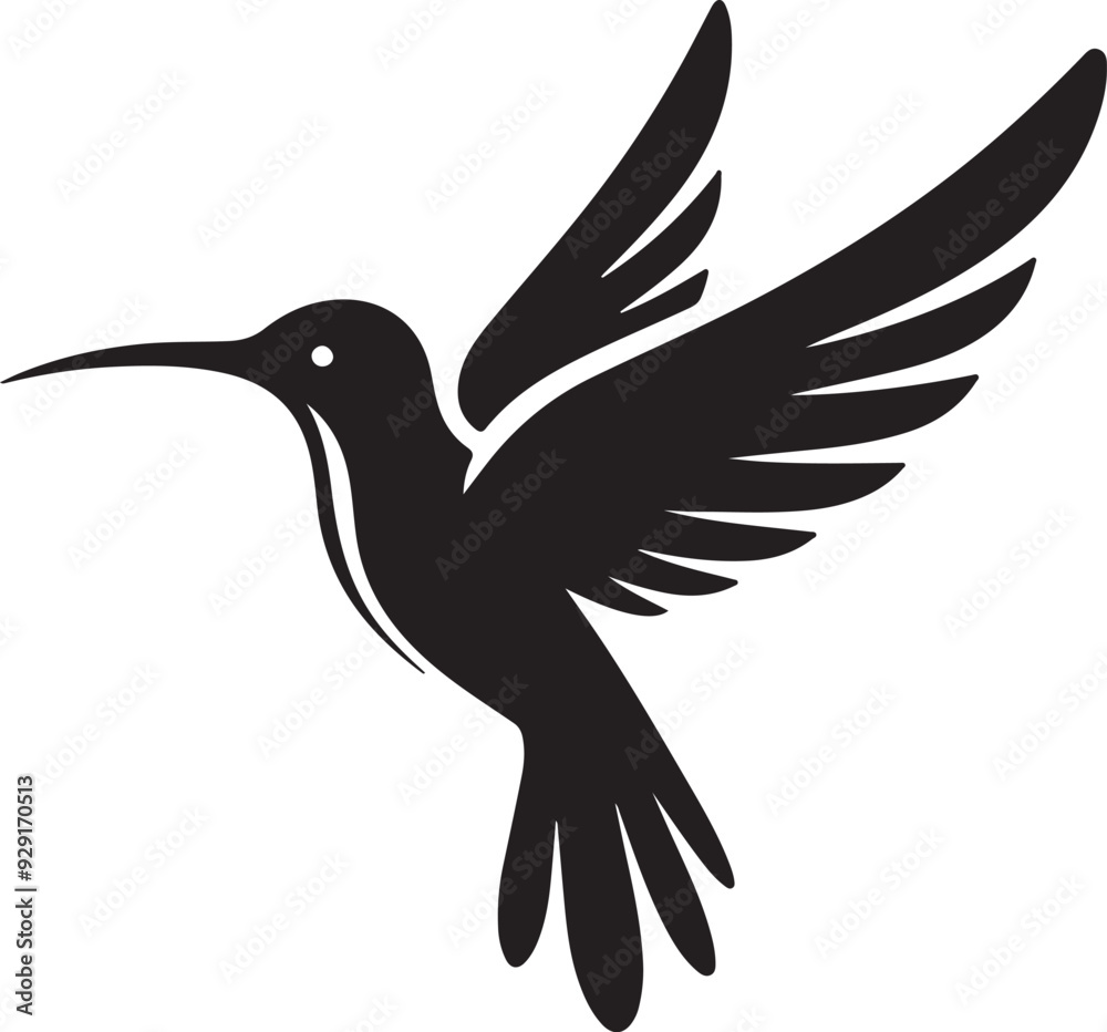 Hummingbird icon silhouette vector art illustration Hummingbird icon silhouette vector art illustration