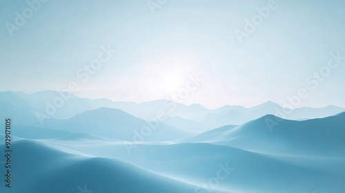 Serene Mountain Mist: A serene landscape photo featuring a breathtaking view of misty mountains bathed in soft, ethereal light.