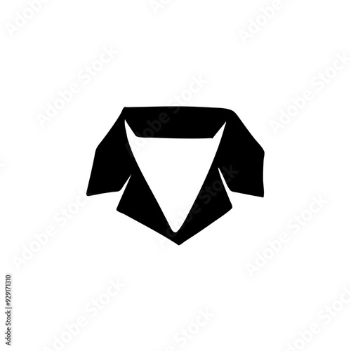 collars for men's shirts. A set of neckbands and collars. A bunch of hand-drawn shirt's collar.