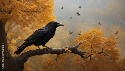 raven on a tree