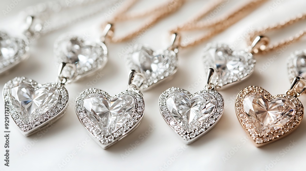 Fototapeta premium set of diamond locket on white background