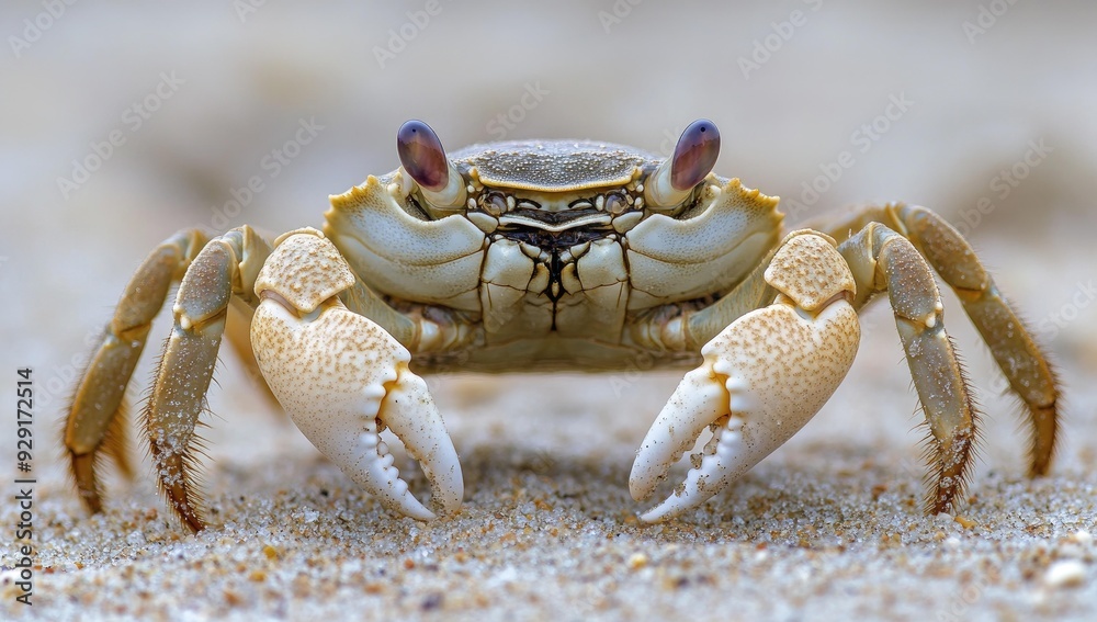 Close-up of a crab on sand. Close-up of a crab on sand.
