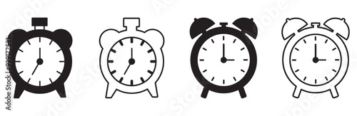 set of clock icon, alarm symbol