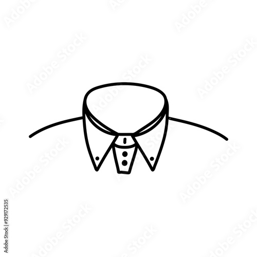 shirt necklines flat sketch vector illustration