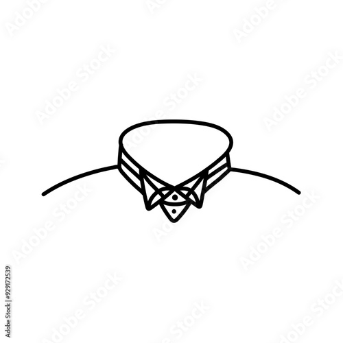 shirt necklines flat sketch vector illustration