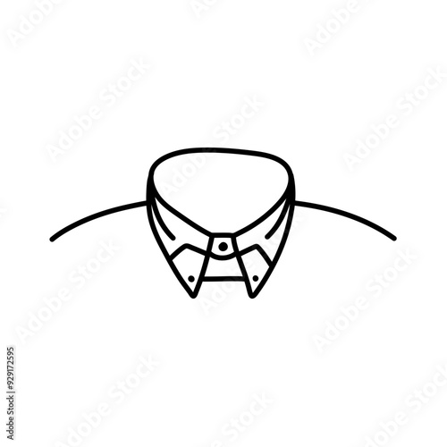 shirt necklines flat sketch vector illustration