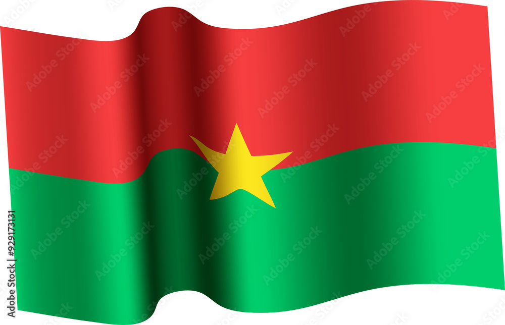 Obraz premium Burkina Faso Realistic 3D Waving Flag