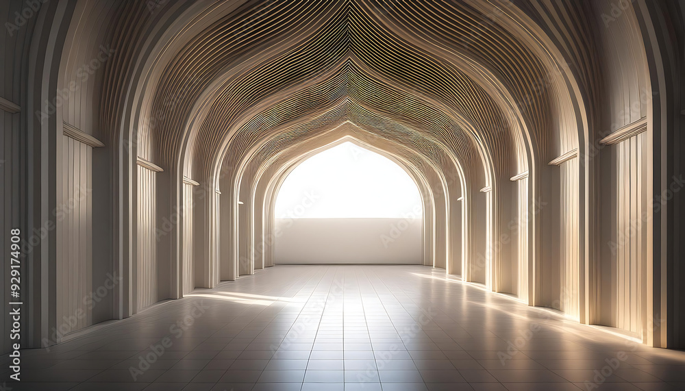 empty brightly lit interior showcasing elegant arch created vector illustration empty brightly lit interior showcasing elegant arch created vector illustration